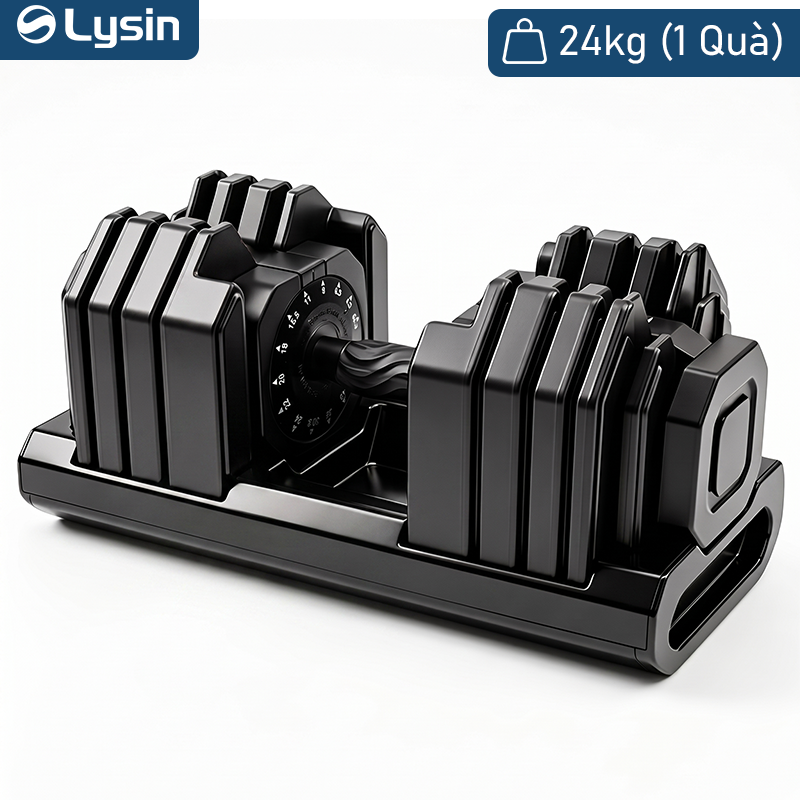 Tạ Tay Điều Chỉnh LYSIN 24KG 15IN1 - Tạ Đa Năng Tập Gym Tại Nhà, Điều Chỉnh Nhanh, Chống Trượt