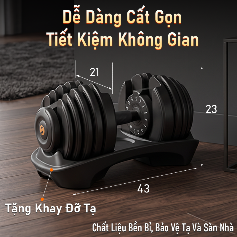 Tạ Đơn Điều Chỉnh Lysin Pumpking 24kg – Tạ Gym Đổi Trọng Lượng Nhanh Một Tay
