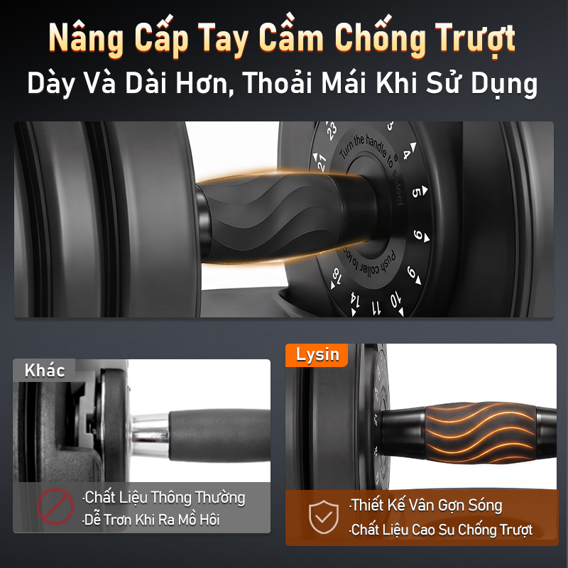 Tạ Đơn Điều Chỉnh Lysin Pumpking 24kg – Tạ Gym Đổi Trọng Lượng Nhanh Một Tay