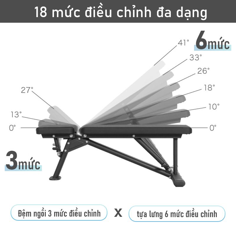 GHẾ TẬP GYM ĐIỀU CHỈNH ĐA NĂNG LYSIN – 18 MỨC ĐIỀU CHỈNH, KHUNG THÉP CHẮC CHẮN, PHÙ HỢP TẬP LUYỆN TẠI NHÀ