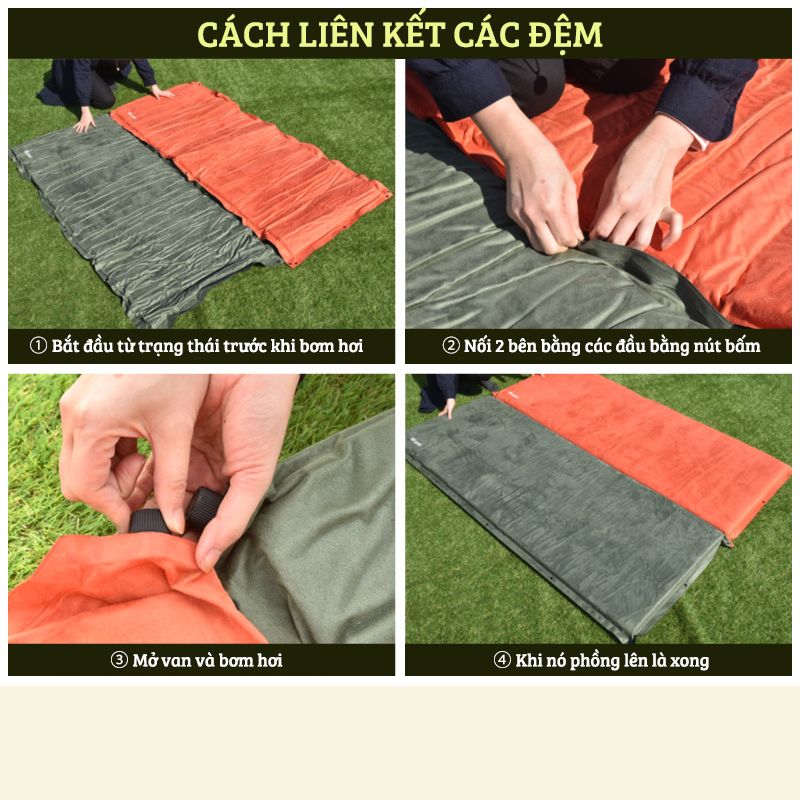 Đệm ngủ dã ngoại - PVC - Tự bơm hơi