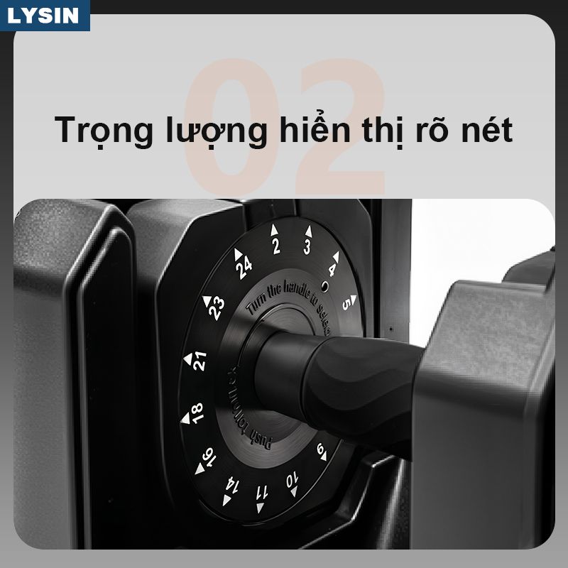 Tạ Tay Điều Chỉnh LYSIN 24KG 15IN1 - Tạ Đa Năng Tập Gym Tại Nhà, Điều Chỉnh Nhanh, Chống Trượt