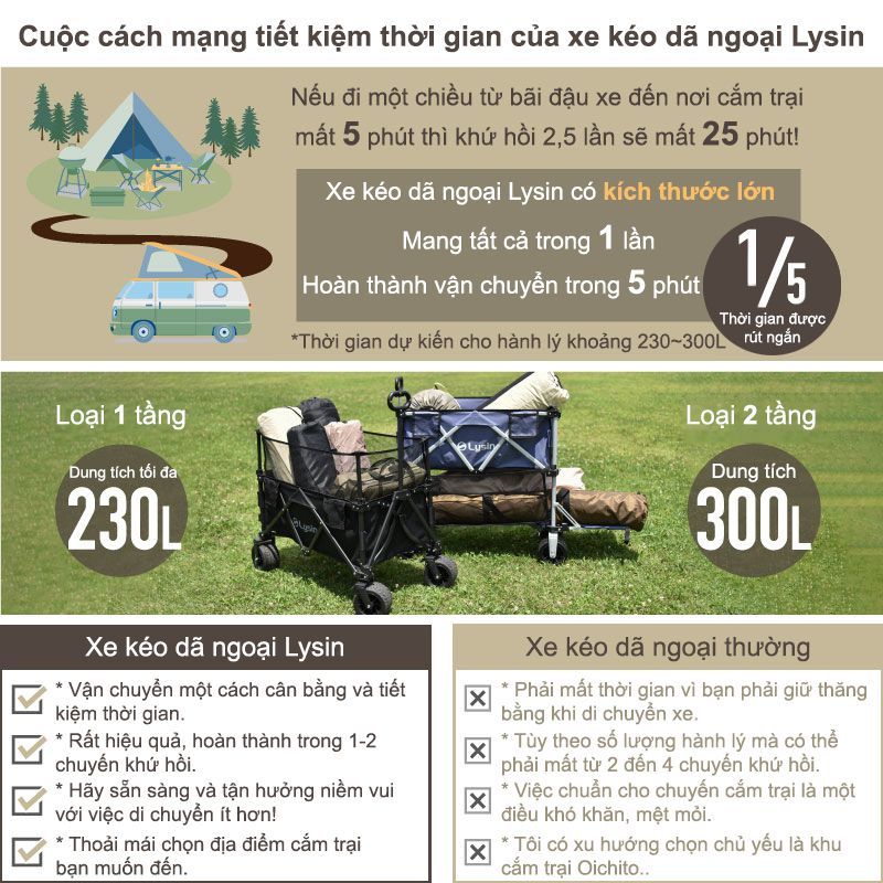 Xe kéo dã ngoại 1 tầng