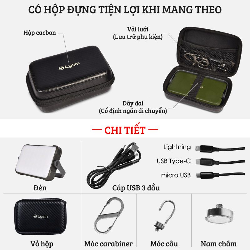 Đèn LED cầm tay 12000mAh | 18000mAh