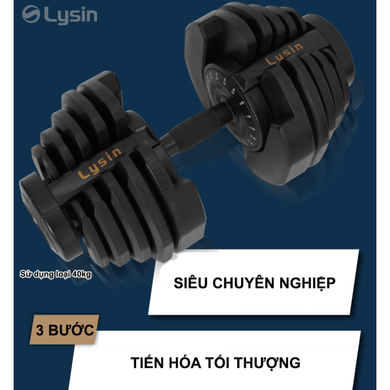 Tạ Đơn Điều Chỉnh Lysin Pumpking 24kg – Tạ Gym Đổi Trọng Lượng Nhanh Một Tay
