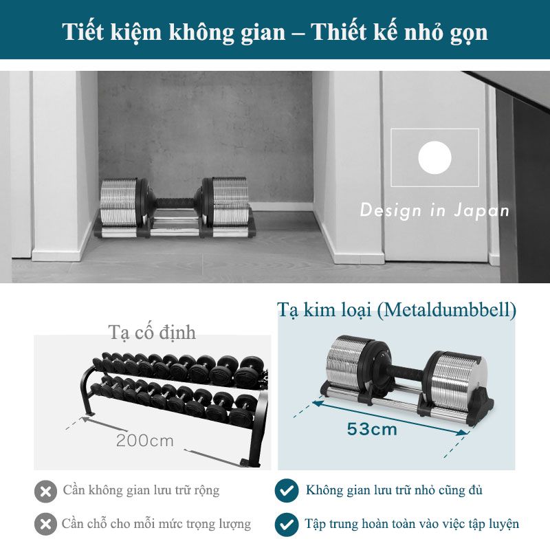 Tạ Tay Điều Chỉnh LYSIN 40kg – Mạ Crom Chống Gỉ, Tăng Giảm 1kg, Tay Cầm Cao Su Bảo Vệ Tay, Bền Bỉ Chuẩn Nhật