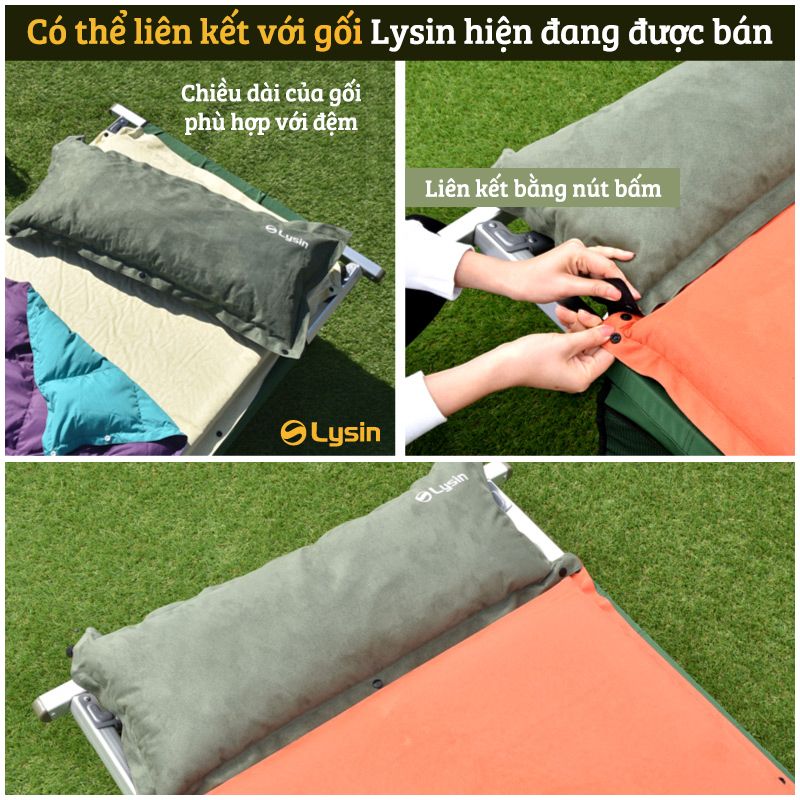 Đệm ngủ dã ngoại - PVC - Tự bơm hơi