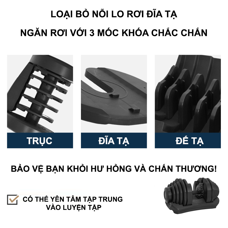 Tạ Điều Chỉnh Lysin 40kg – 17 Mức Trọng Lượng