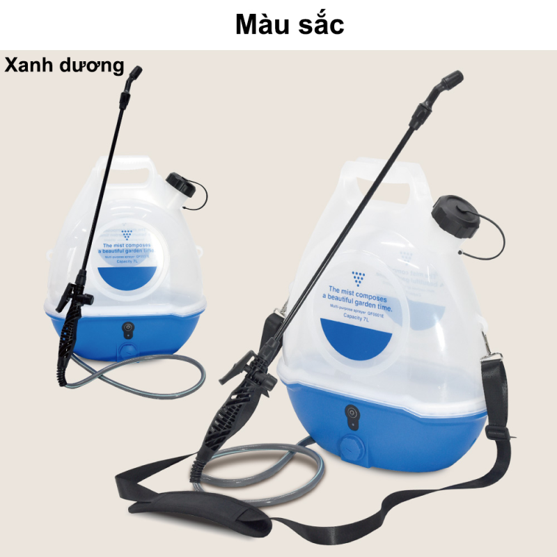 Bình Xịt Phun Sương Điện 7L Sạc Pin – Nhẹ 1.3Kg, Hoạt Động 80 Phút, Chịu Nhiệt 70°C, Không Gây Ồn