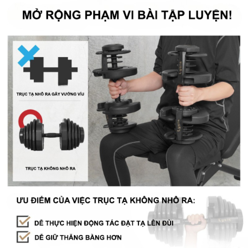 Tạ Điều Chỉnh Lysin 40kg – 17 Mức Trọng Lượng