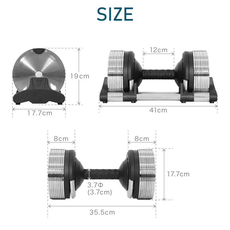 Tạ Tay Điều Chỉnh LYSIN 20KG Chính Hãng, 18 Mức Điều Chỉnh, Chỉnh 1 Giây, Tạ Đa Năng Tập Gym Tại Nhà