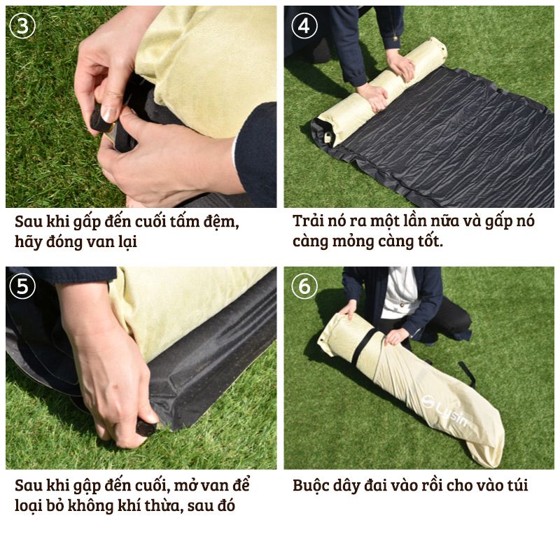 Đệm ngủ dã ngoại - PVC - Tự bơm hơi