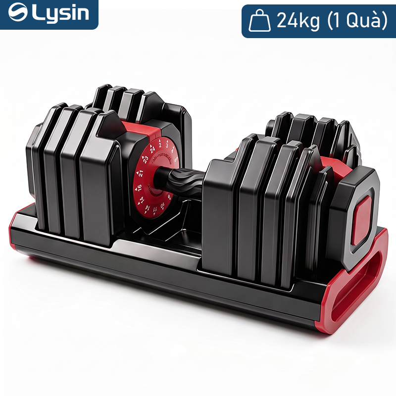 Tạ Tay Điều Chỉnh LYSIN 24KG 15IN1 - Tạ Đa Năng Tập Gym Tại Nhà, Điều Chỉnh Nhanh, Chống Trượt