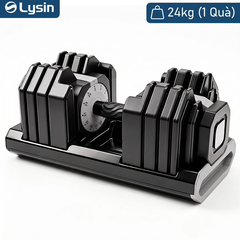 Tạ Tay Điều Chỉnh LYSIN 24KG 15IN1 - Tạ Đa Năng Tập Gym Tại Nhà, Điều Chỉnh Nhanh, Chống Trượt