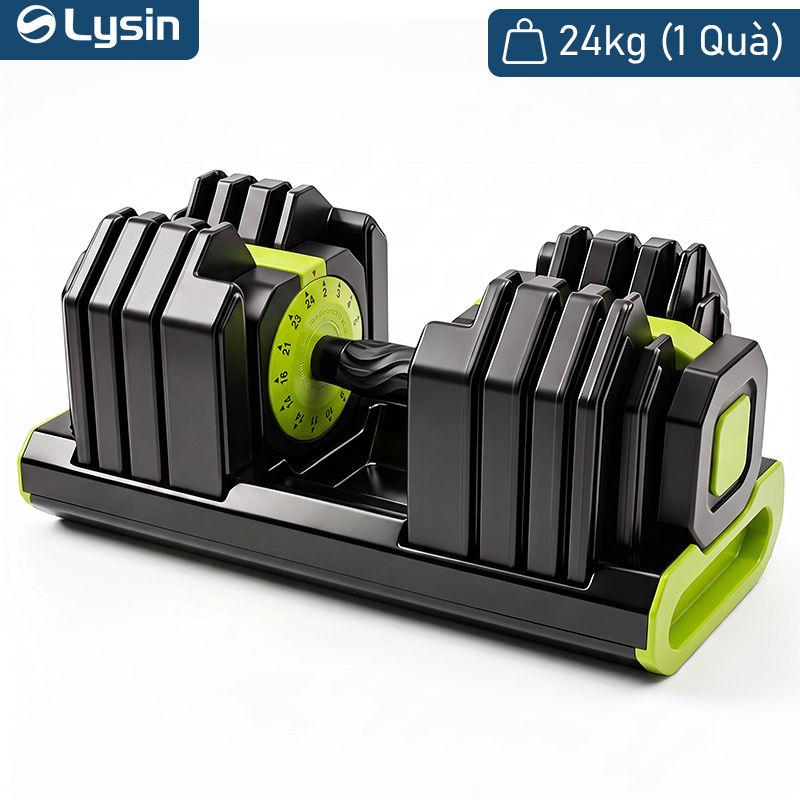 Tạ Tay Điều Chỉnh LYSIN 24KG 15IN1 - Tạ Đa Năng Tập Gym Tại Nhà, Điều Chỉnh Nhanh, Chống Trượt