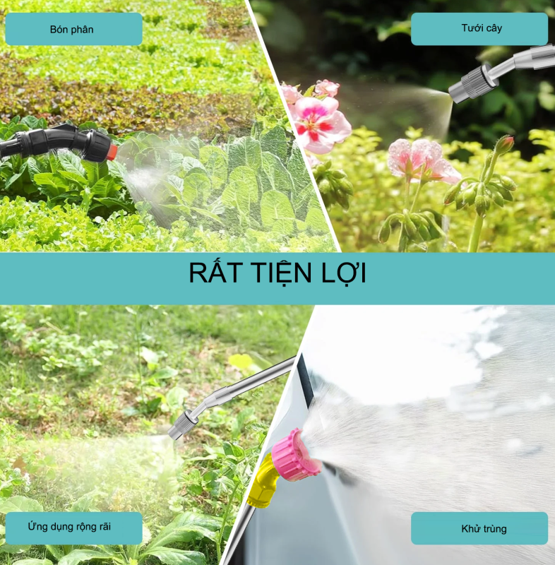 Bình Xịt Điện 5L Đeo Vai Sạc Pin Đa Năng – 3 Chế Độ Phun, Vòi Xịt Dài Tưới Cây, Vệ Sinh Sân Vườn, Chăm Sóc Vườn