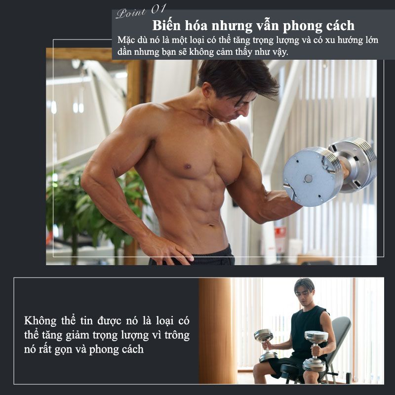 Proverbell - 01 quả tạ 23.5kg điều chỉnh trọng lượng tăng/giảm 1.5kg chống gỉ