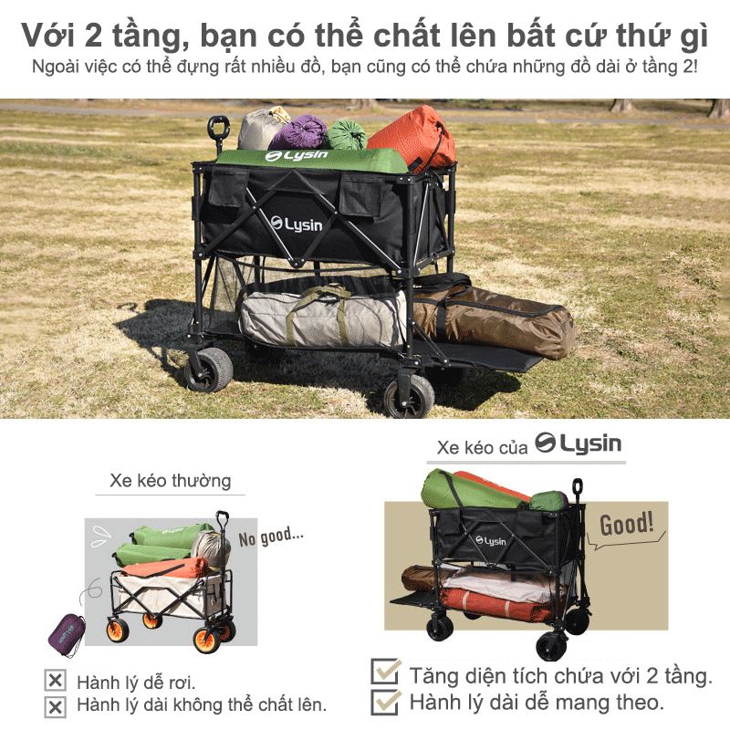 Xe kéo dã ngoại 2 tầng