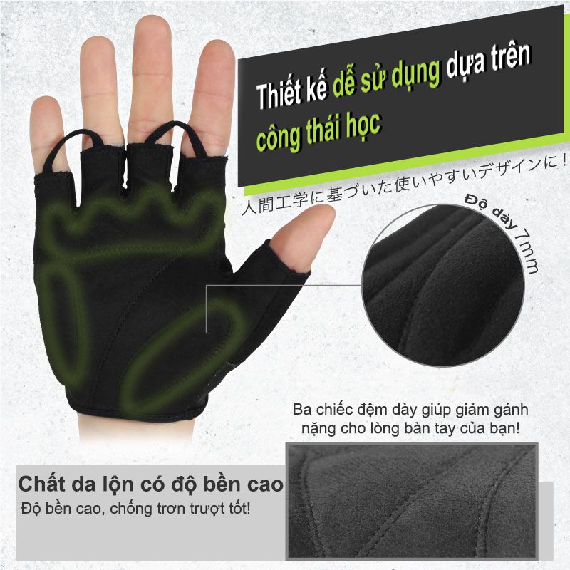 Găng tay tập thể thao nữa ngón