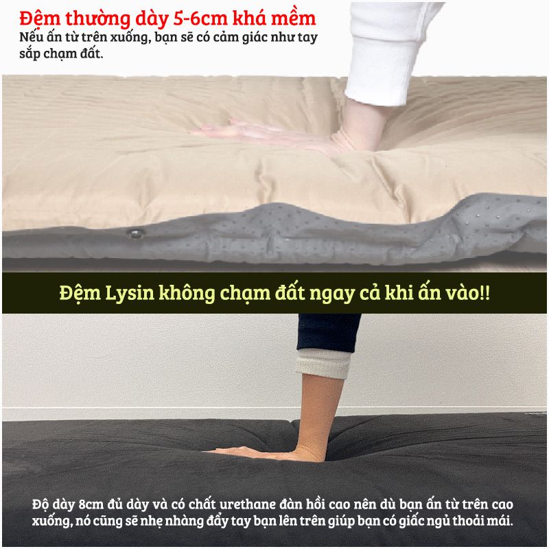 Đệm ngủ dã ngoại - PVC - Tự bơm hơi