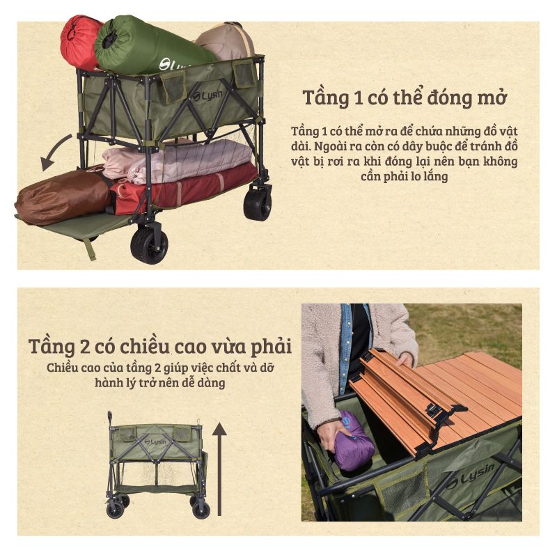 Xe kéo dã ngoại 2 tầng