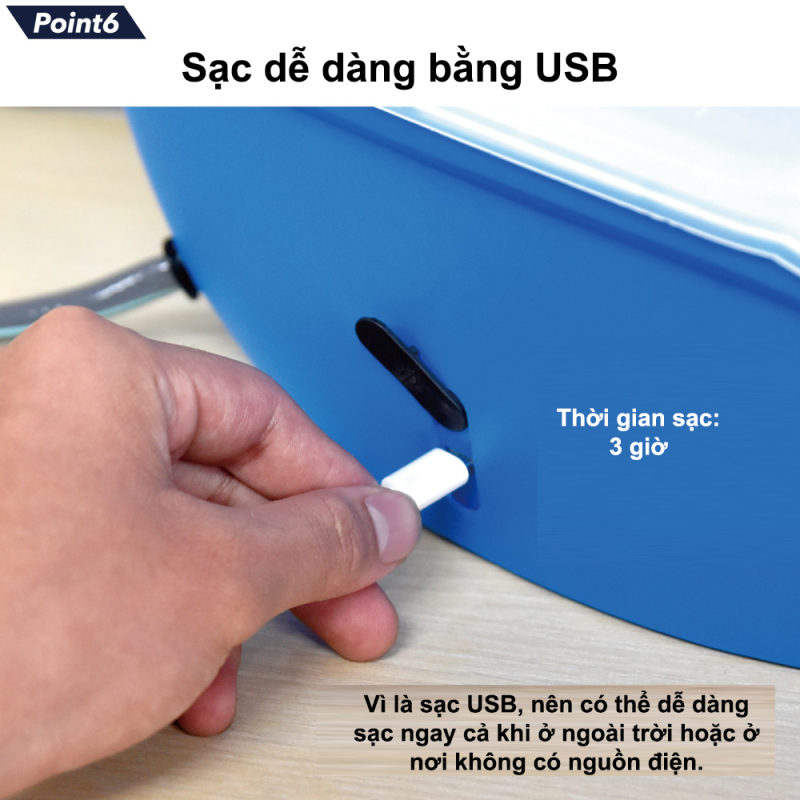 Bình Xịt Phun Sương Điện 7L Sạc Pin – Nhẹ 1.3Kg, Hoạt Động 80 Phút, Chịu Nhiệt 70°C, Không Gây Ồn