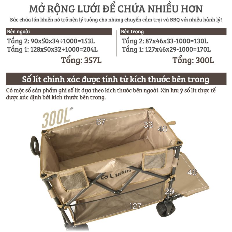 Xe kéo dã ngoại 2 tầng