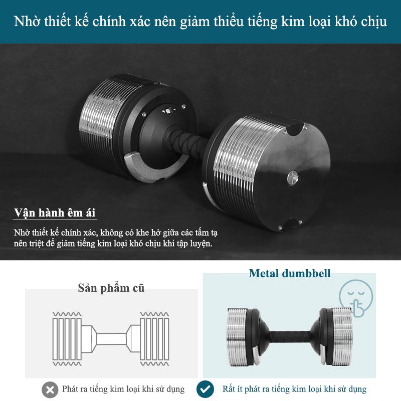 Tạ Tay Điều Chỉnh LYSIN 40kg – Mạ Crom Chống Gỉ, Tăng Giảm 1kg, Tay Cầm Cao Su Bảo Vệ Tay, Bền Bỉ Chuẩn Nhật