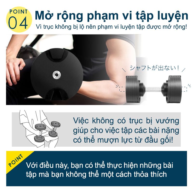 NUOBELL Flexbell - 01 quả tạ 20kg điều chỉnh trọng lượng tăng/giảm 2kg lớp sơn tĩnh điện chống gỉ
